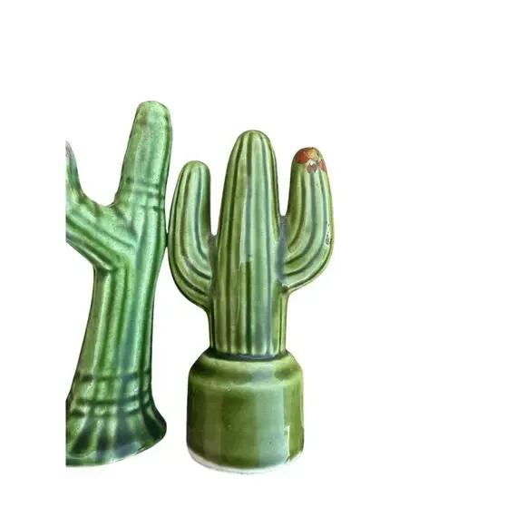 Vintage Ceramic Cactus Salt & Pepper Shakers – Southwestern – Missing Plugs - Picture 5 of 5